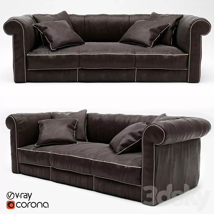 Baxter alfred soft sofa 3D Model