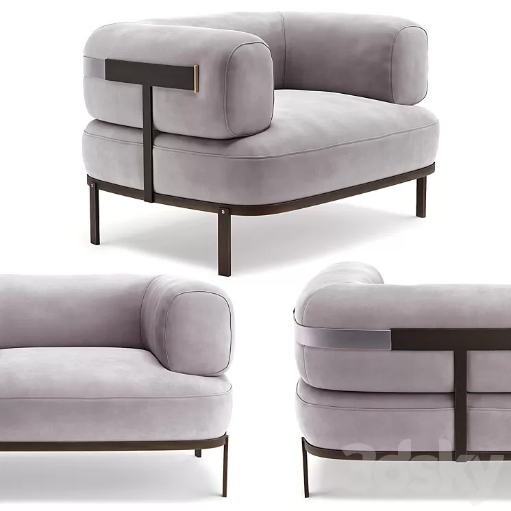 Baxter belt armchair 3D Model