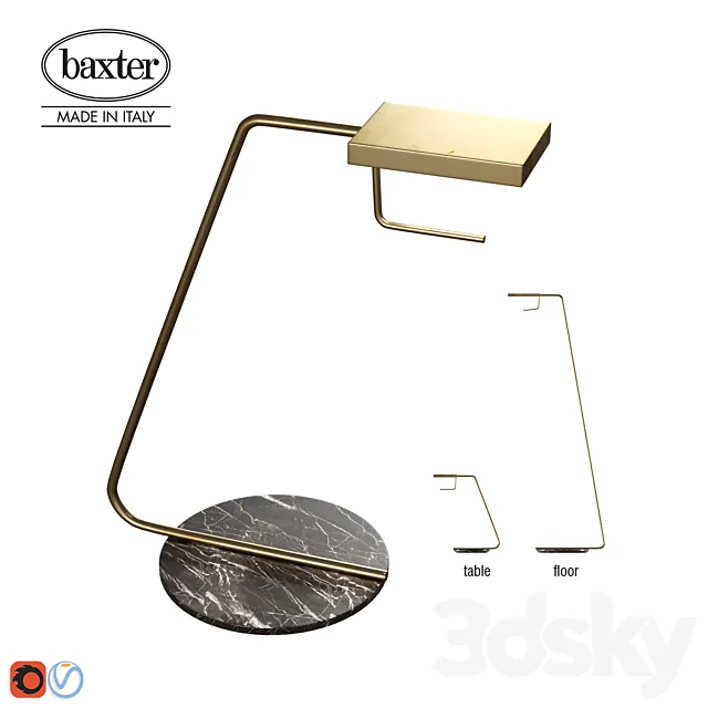 Baxter Blade table and floor lamp 3DModel Baxter Blade table and floor lamp 3DModel