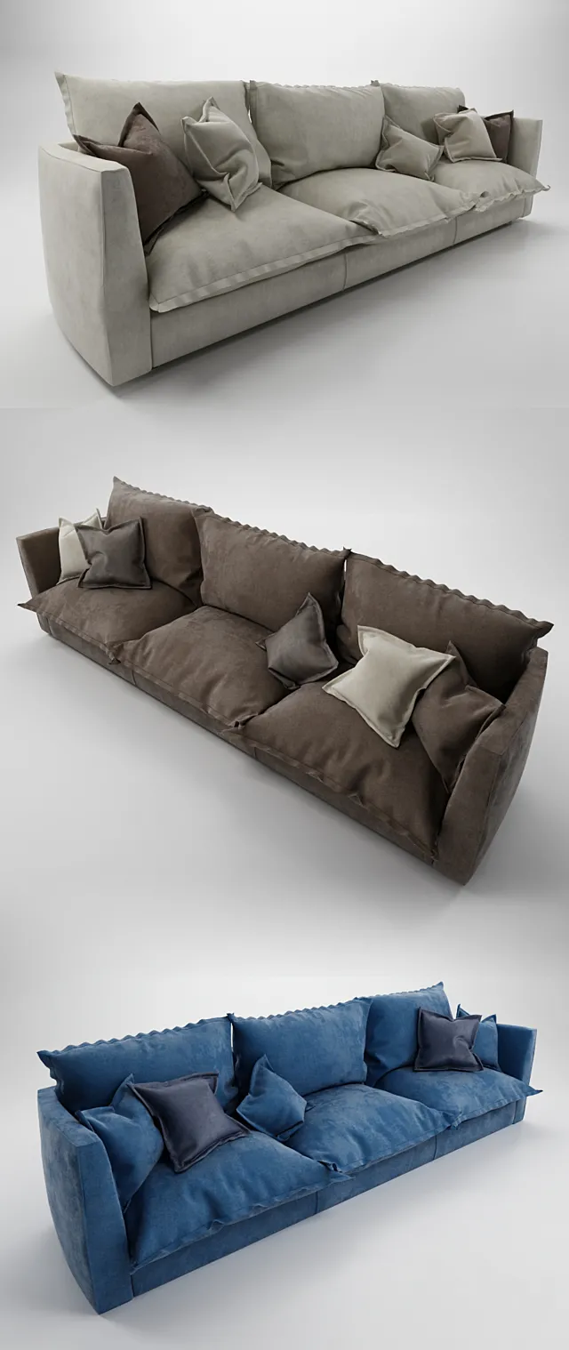 Baxter Brest sofa (three seater) 3D Model