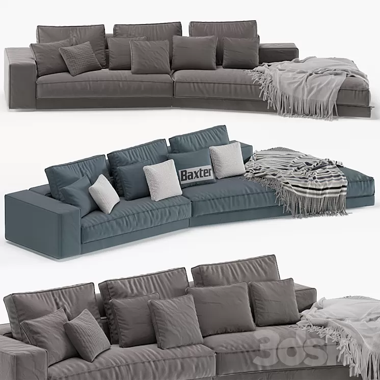 Baxter Budapest Soft Sofa 3D Model Free Download