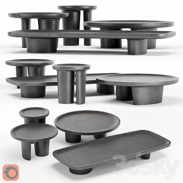 Baxter Calix coffee tables 3D Model