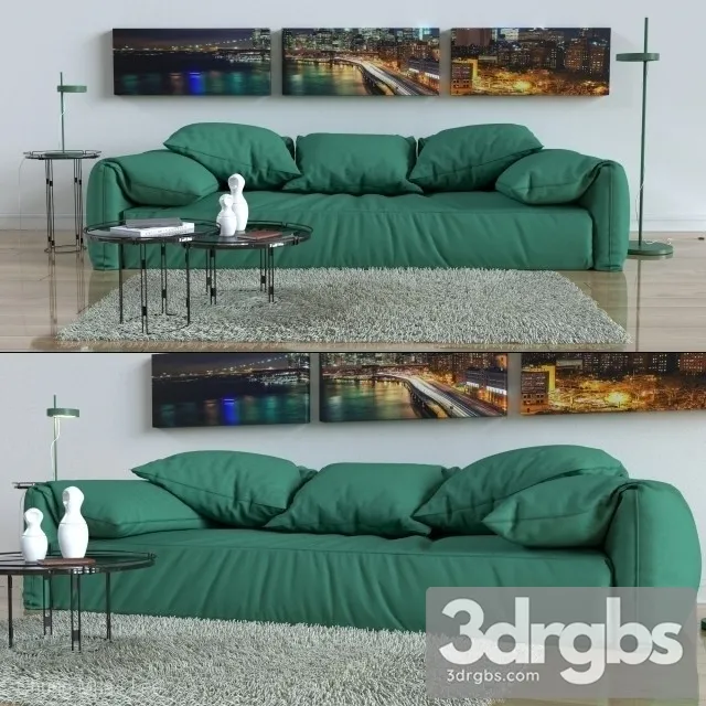 Baxter Green Sofa 3D Model Download Baxter Green Sofa 3D Model Download