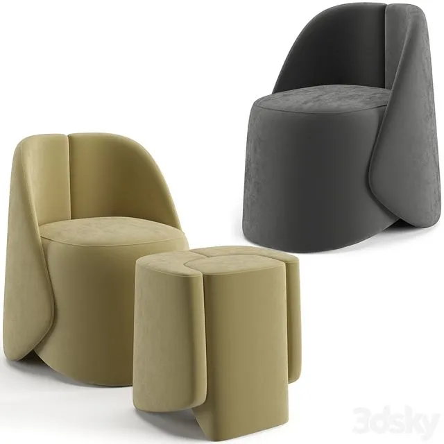 Baxter Keren little armchair 3D Model