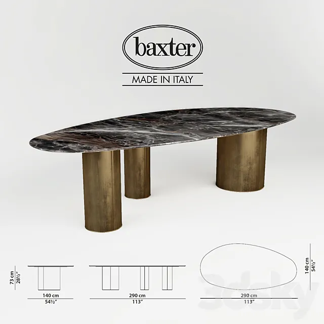 BAXTER-LAGOS TABLE 3D Model BAXTER-LAGOS TABLE 3D Model
