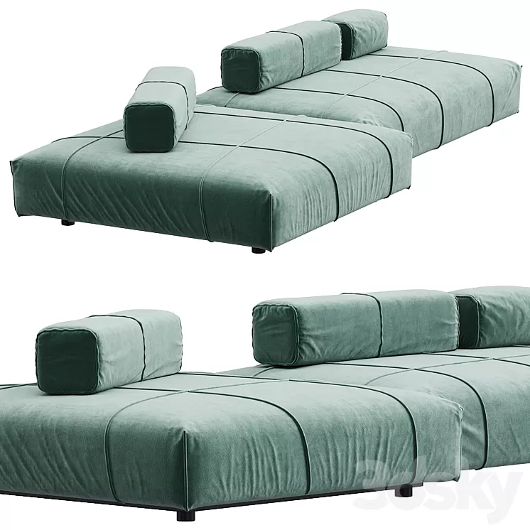 Baxter Panama Bold Sofa N2 Composition 3D Model Free Download