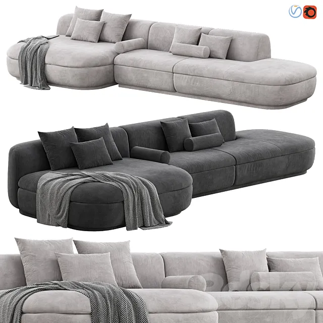 Baxter Piaf Sofa Set 2 3D Model Baxter Piaf Sofa Set 2 3D Model