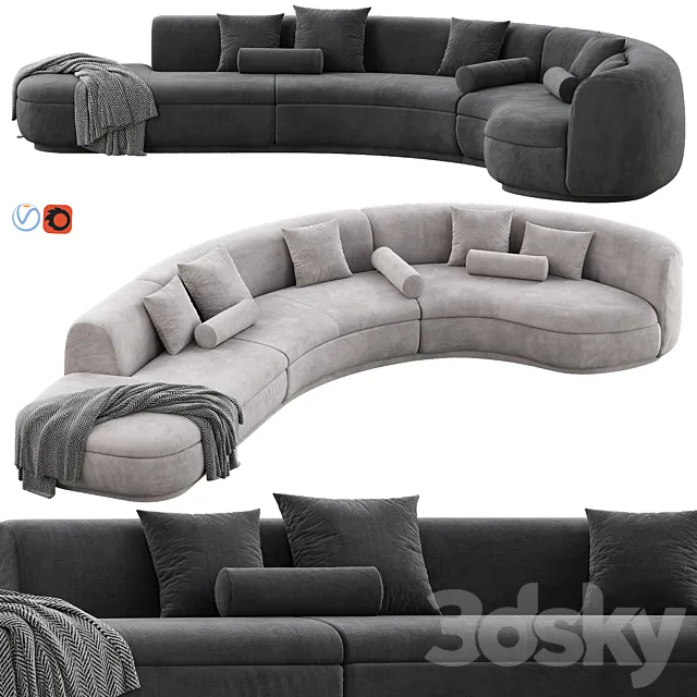 Baxter Piaf Sofa Set 3 3D Model Baxter Piaf Sofa Set 3 3D Model