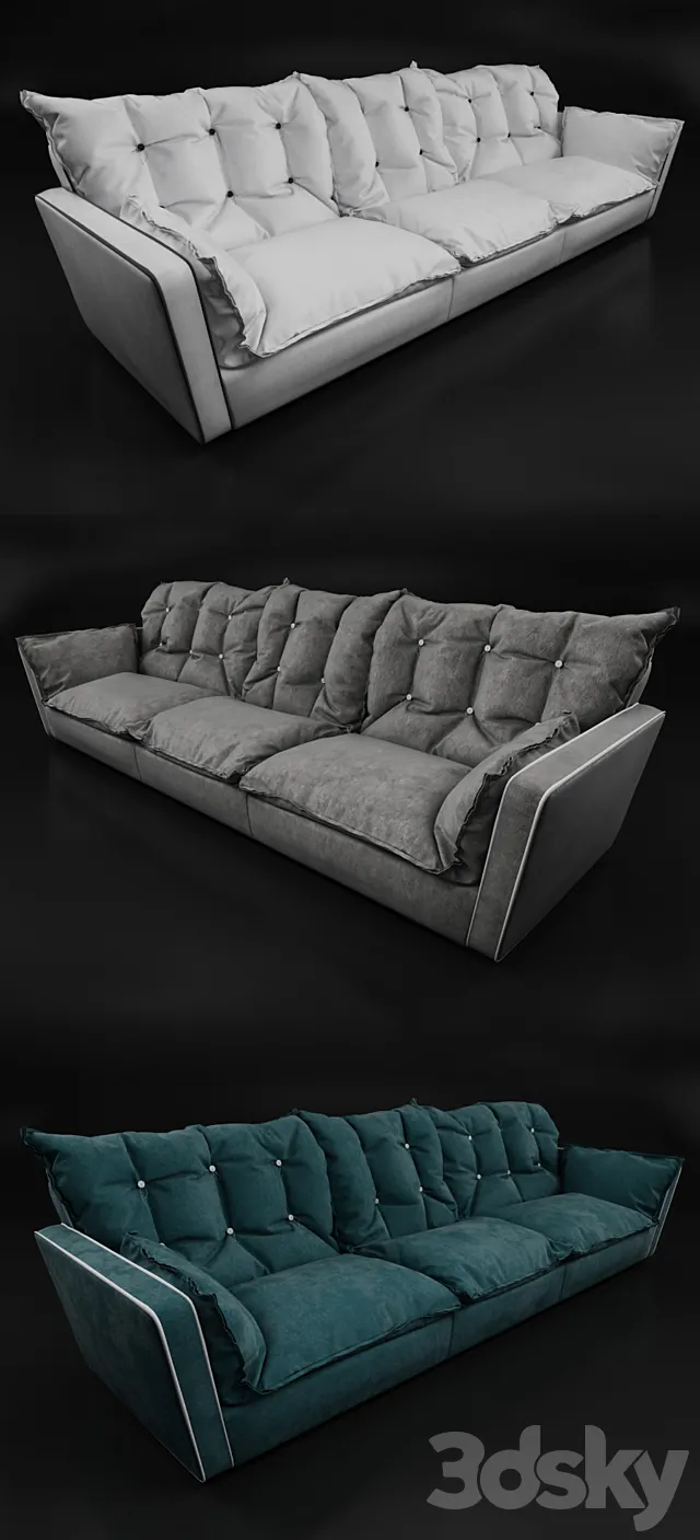 Baxter Sorrento sofa (Three Seater) 3DModel Baxter Sorrento sofa (Three Seater) 3DModel