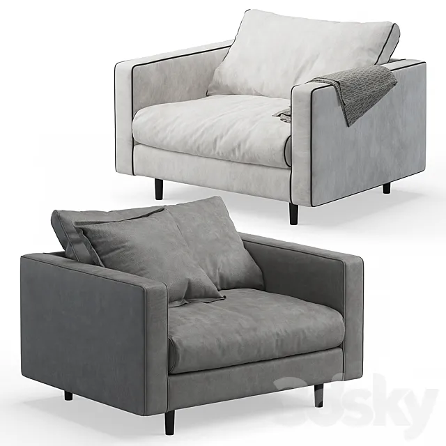Baxter Stoccolma armchairs 3DModel Baxter Stoccolma armchairs 3DModel