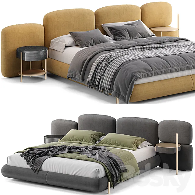 Baxter Stone Bed 3D Model Baxter Stone Bed 3D Model