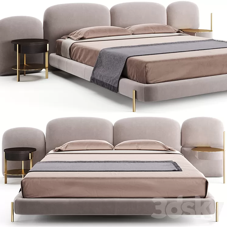 Baxter Stone Bed 3D Model Baxter Stone Bed 3D Model