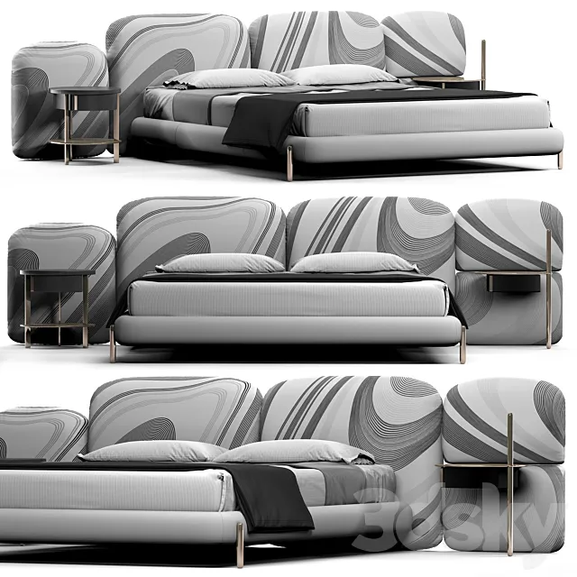 BAXTER STONE BED 3DModel BAXTER STONE BED 3DModel