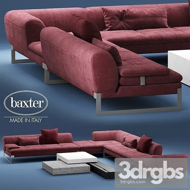 Baxter Viktor Corner Sectional Leather Sofa 01 3D Model Download Baxter Viktor Corner Sectional Leather Sofa 01 3D Model Download