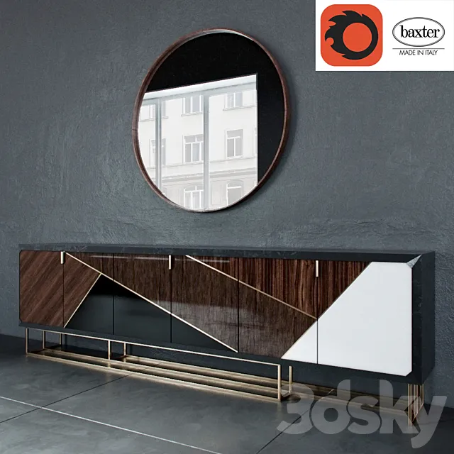 Baxter WIREFRAME LOW CABINET 3DModel Baxter WIREFRAME LOW CABINET 3DModel