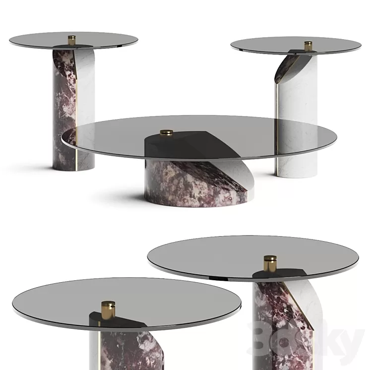 Baxter Ziggy Coffee & Side Tables 3D Model Free Download