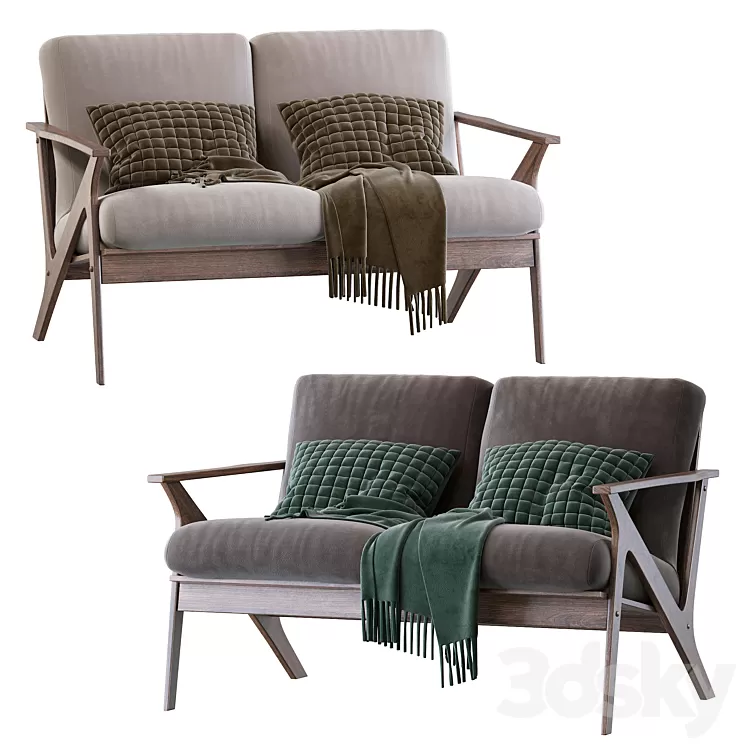 Baxton Studio Bianca sofa 3D Model Baxton Studio Bianca sofa 3D Model