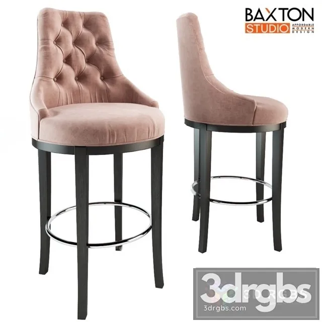 Baxton Studio Harmony Button Bar Stool 3D Model Download