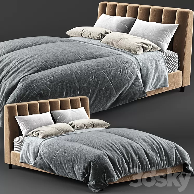 3DSKY Baxton Studio Vino Modern Bed 3D Model NEW UPDATE 2024