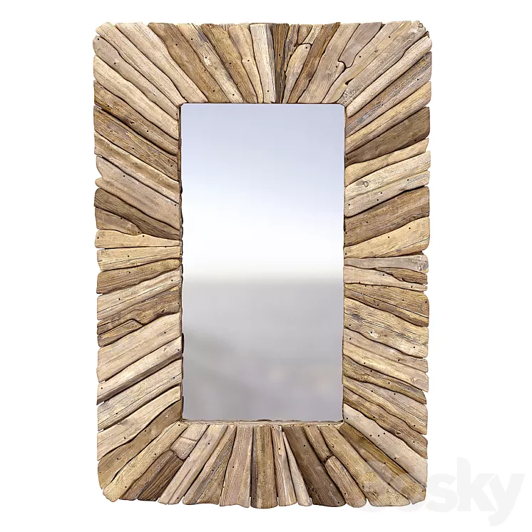 Bazar Bizar Driftwood Framed Mirror wooden Natural M 3D Model Free Download