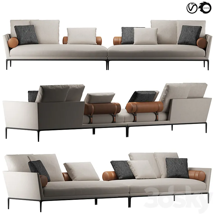B&B Atoll sofa 3D Model Free Download
