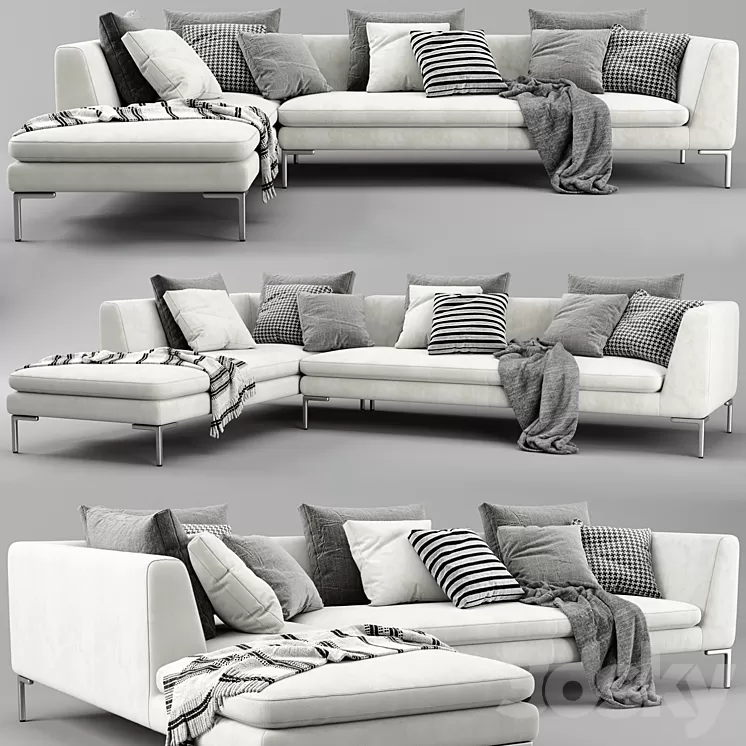 B&B Charles Chaise Longue Sofa 3D Model