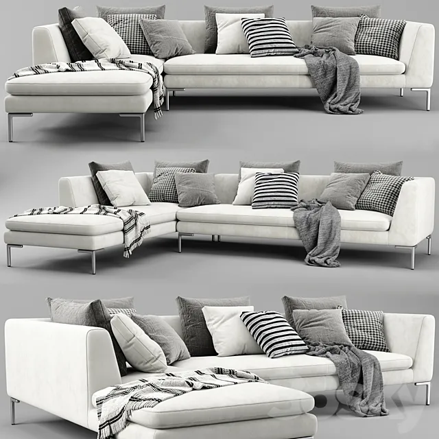 B&B Charles Chaise Longue Sofa 3DModel B&B Charles Chaise Longue Sofa 3DModel