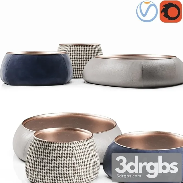 B&b italia lady fat table set 2 3D Model Download