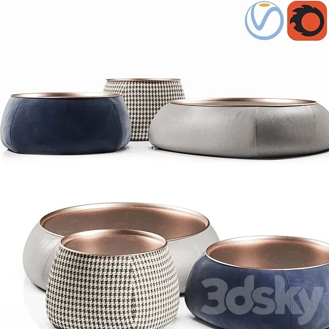 B&B Italia Lady Fat table set 3DModel B&B Italia Lady Fat table set 3DModel