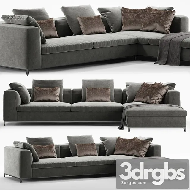 B&b italia michel club sofa set 2 3D Model Download B&b italia michel club sofa set 2 3D Model Download