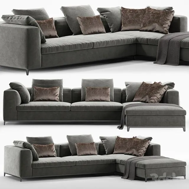 B&B italia Michel Club sofa set 3D Model