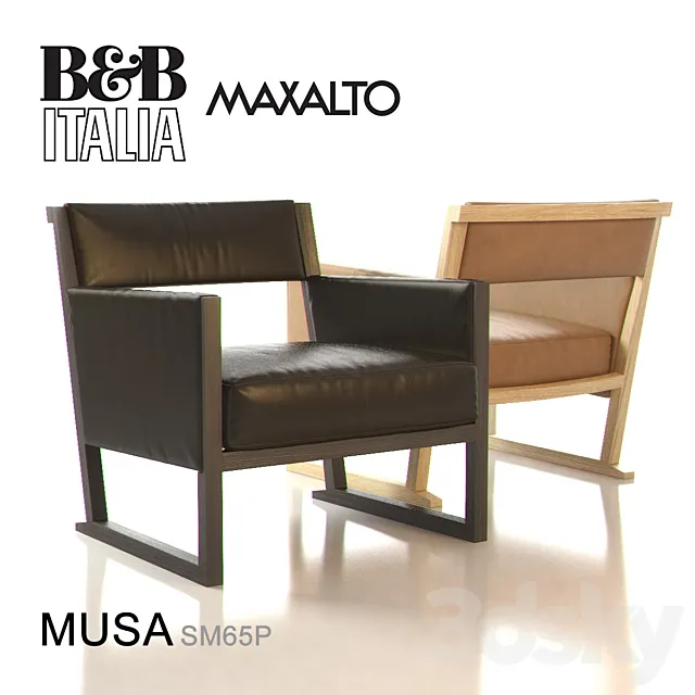 B&B ITALIA MUSA Armchair SM65P 3D Model B&B ITALIA MUSA Armchair SM65P 3D Model