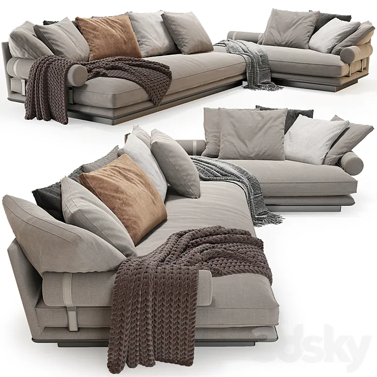 B&B Italia Noonu Corner Sofa 3D Model Free Download