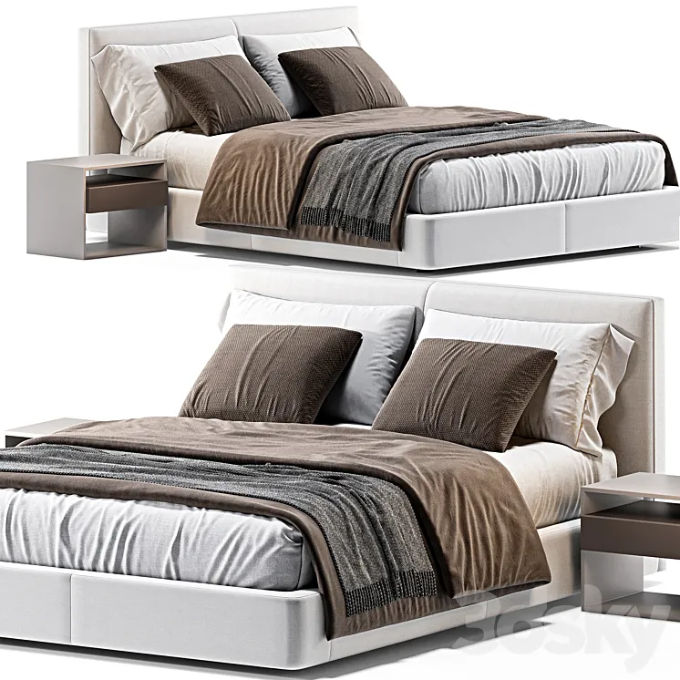 B&B Italia Richard Bed 3D Model Free Download