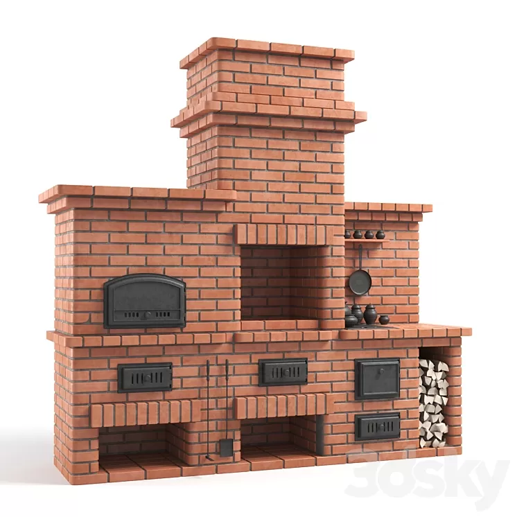 BBQ brick oven 3D Model BBQ brick oven 3D Model