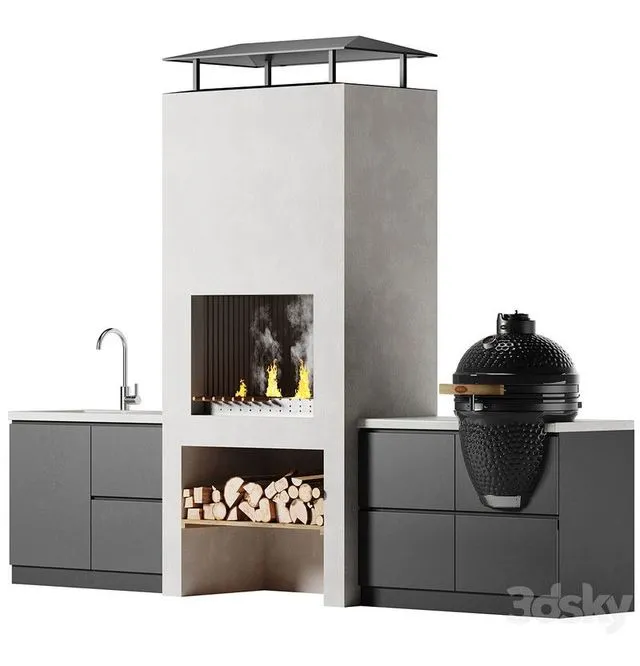 BBQ oven 3D Model BBQ oven 3D Model