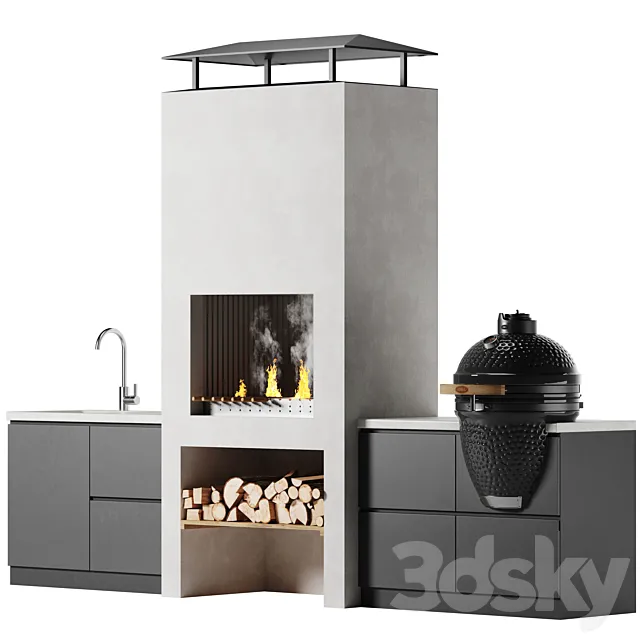 BBQ oven 3D Model BBQ oven 3D Model