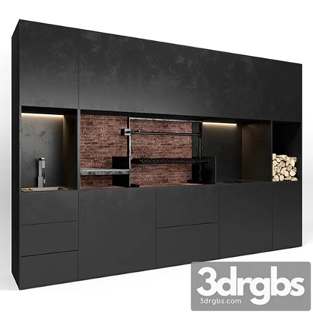 Bbq With Electric Kitchen 3D Model Download Bbq With Electric Kitchen 3D Model Download