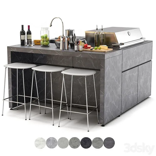 Bbqube x barbecue (7 Types of Materials) 3D Model Bbqube x barbecue (7 Types of Materials) 3D Model