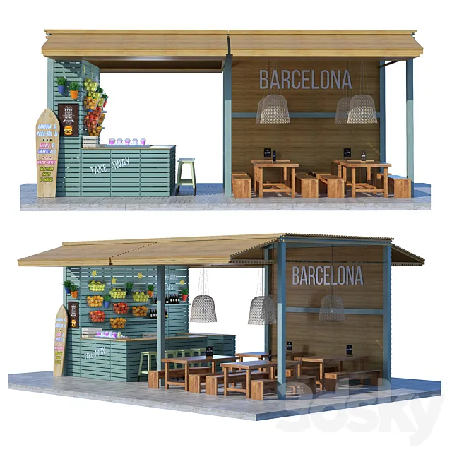 Beach Bar Barcelona 3DModel