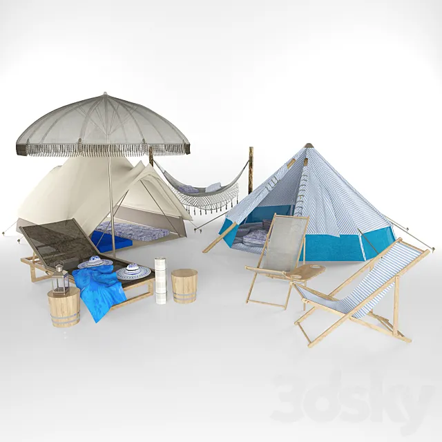 Beach Camping Area 3D Model Beach Camping Area 3D Model