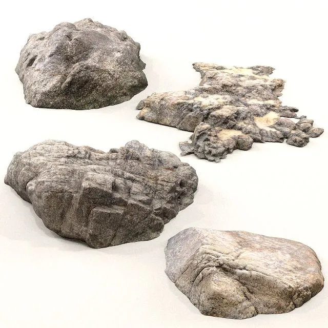 Beach rocks set 3D Model