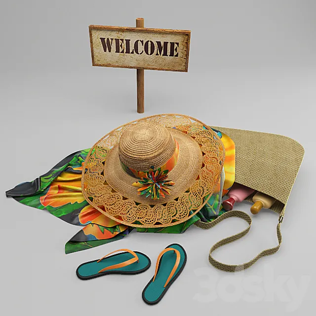 Beach vacation. 3DModel