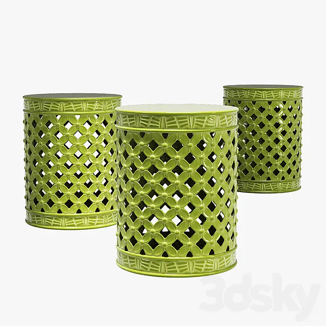 Beachcrest home gaynor leaves garden stool 3D Model