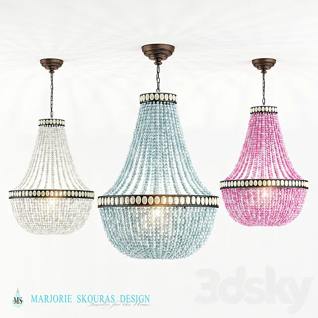 Beaded chandelier _ CHANDELIER with BEADs 3D Model Beaded chandelier _ CHANDELIER with BEADs 3D Model