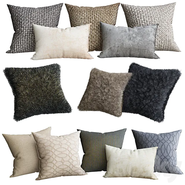 Beaded Velvet Decorative Pillow 3D Model Beaded Velvet Decorative Pillow 3D Model