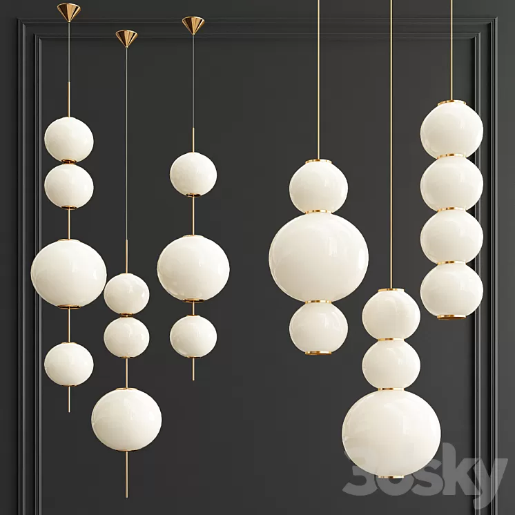 Beads & Pearls Suspension Pendants 3D Model Beads & Pearls Suspension Pendants 3D Model