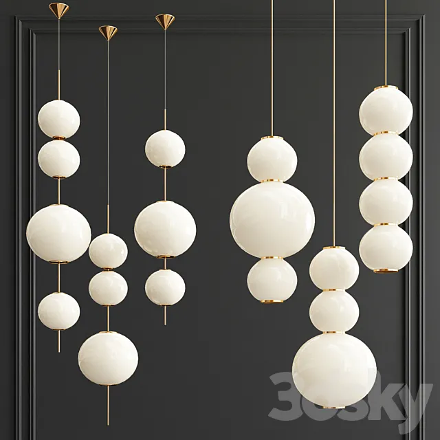 Beads & Pearls Suspension Pendants 3DModel