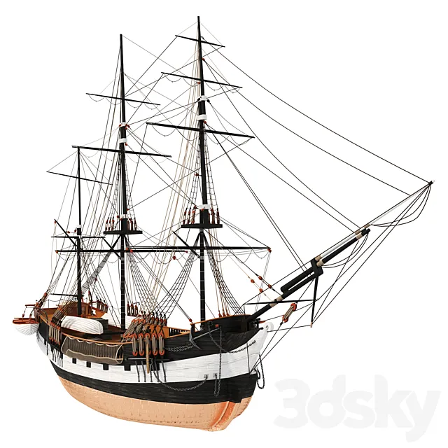 Beagle Sailboat 3D Model