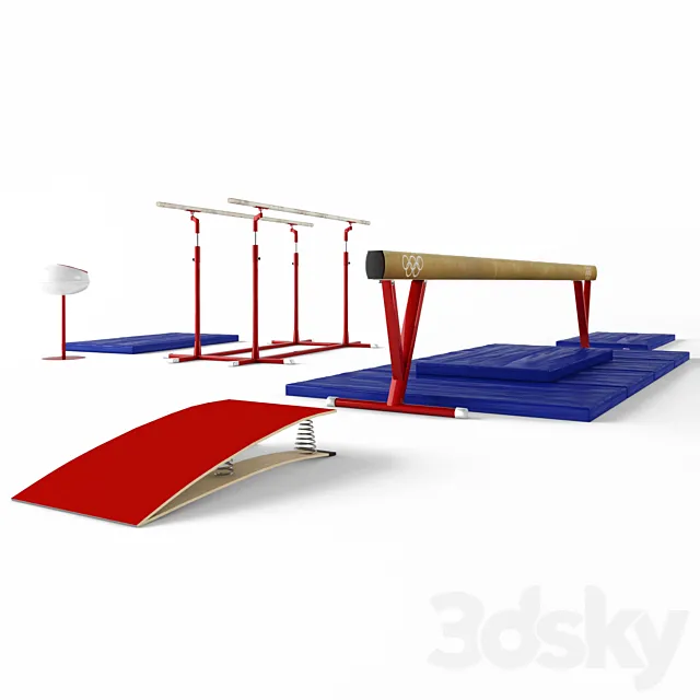 Beam gymnastic and parallel bars 3D Model